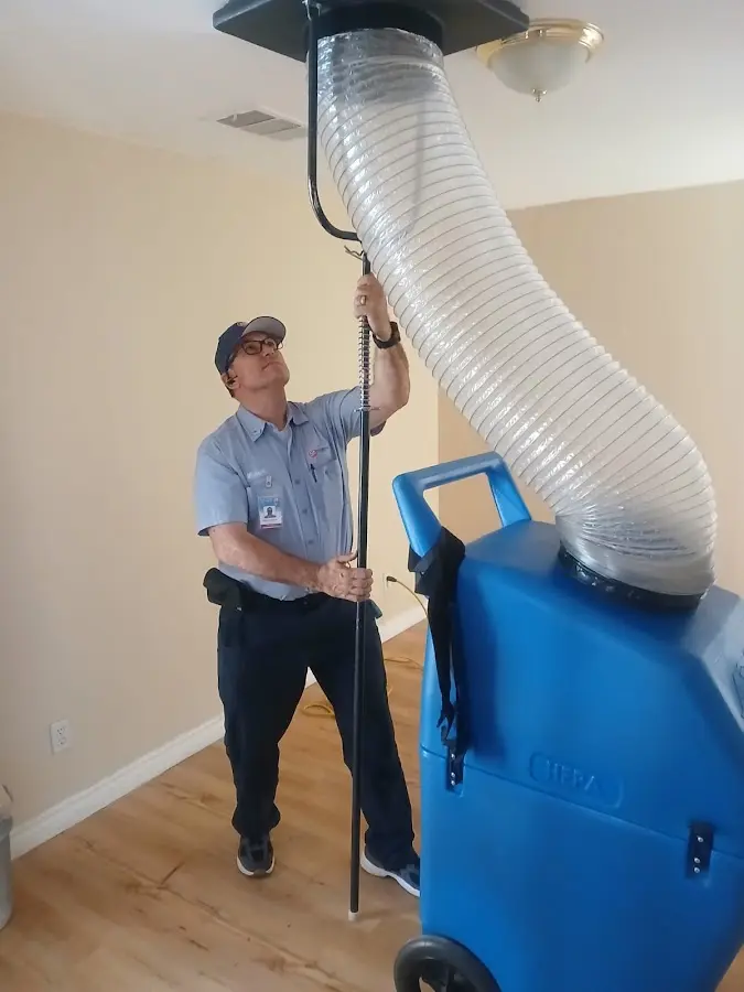 Mini Split Installation technician using HEPA equipment in Mount Hood Villages